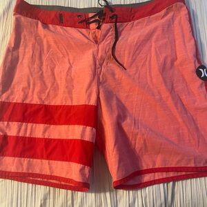 Hurley men’s swim trunks pink‎ red size 33